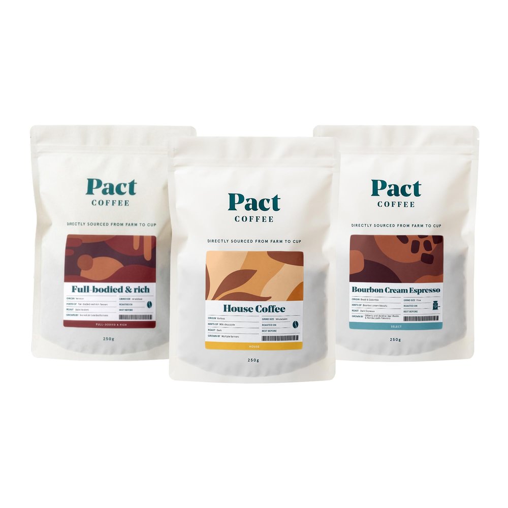 Pact Coffee Gifting Bundle, 3 Coffee Varieties, 3 x 250g