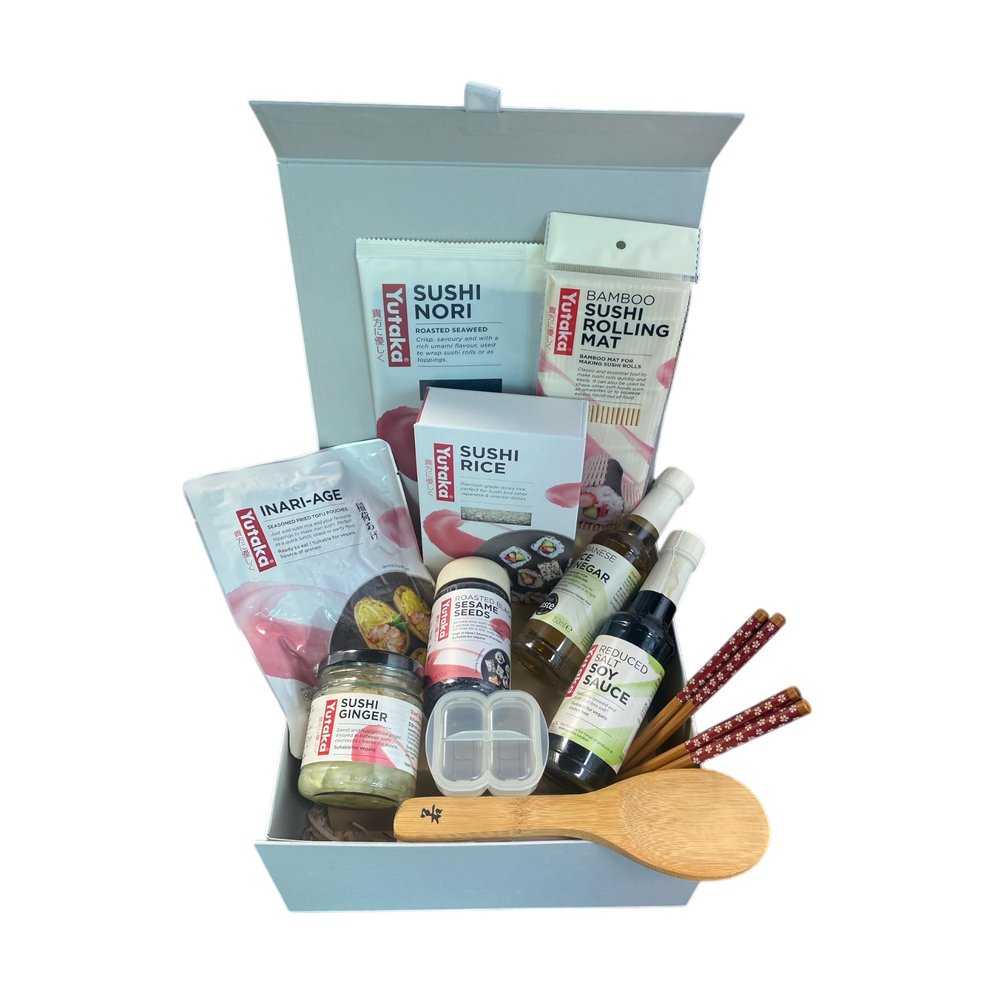 DIY Sushi Making Kit Hamper Gift Set Japanese Food Bundle Vinegar Mirin Inari Wasabi Rice Nori Rolling Mat Complete Meal Box