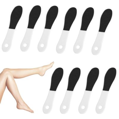 10 Pieces Foot File, Foot Scraper, Foot Files for Hard Skin, Foot Filer, Double Sided, with Plastic Handle for Wet and Dry Cracked Feet, Foot Scraper Hard Skin Remover