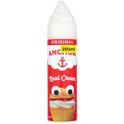 Original Real Whipped Cream Spray 250ml Anchors (1x250ml)