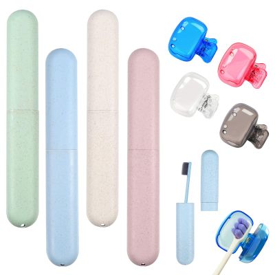 4 Pack Toothbrush Case & 4 Pack Toothbrush Covers Head Cap, Portable Travel Toothbrush Holder & Protective Caps for Home, Travel, and Daily Use