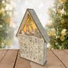 Elnwnnkc Festival Wood Carved Advents Calendar Lighted Wood Advents Calendar with 24 Drawers and Christmas Tree Reindeer Decors Reindeer House Ornament view 4