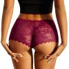 2026 Women Lace Boyshorts Floral Low Waist Sexy Lingerie Underwear, red, S view 4