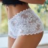 2026 Women Lace Boyshorts Floral Low Waist Sexy Lingerie Underwear, White, L view 3