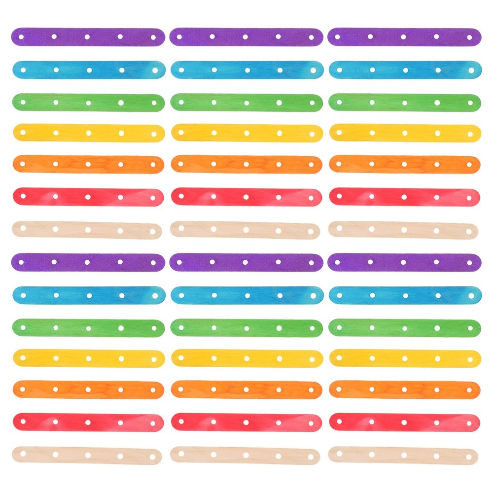 minkissy 100pcs Reusable Wooden Ice Cream Ice Pop Sticks DIY Craft Production Sticks Colored and Natural Wood for Arts, Crafts, and Homemade Lollipops