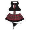 2026 Women's Costume Lingerie Set for Seductive Cosplay with Checked Skirt Outfit (Black, XL) view 1