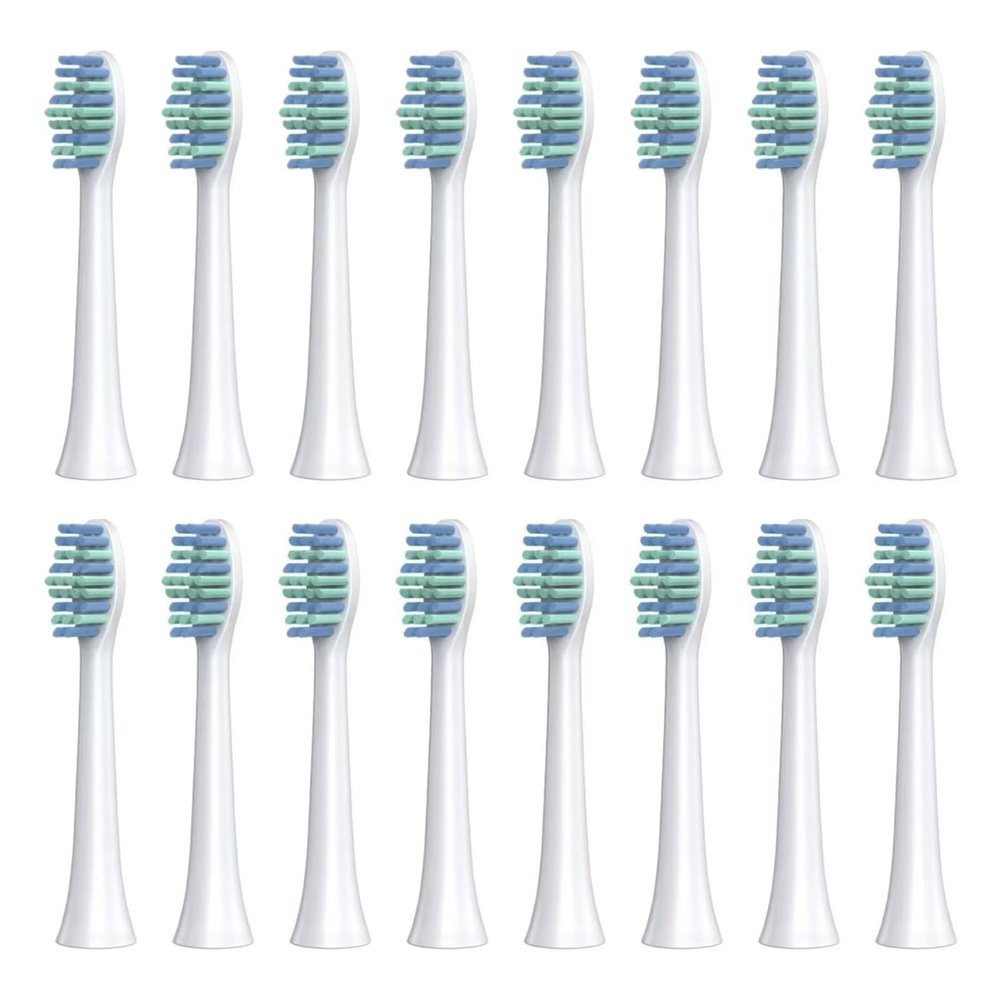 16pcs Toothbrush Head Compatible for SOUNESS Electric SN903/SNK01/SN601/SN801/ST903/ST901/ST905/ST802/SN-P1(16white Cleaning)