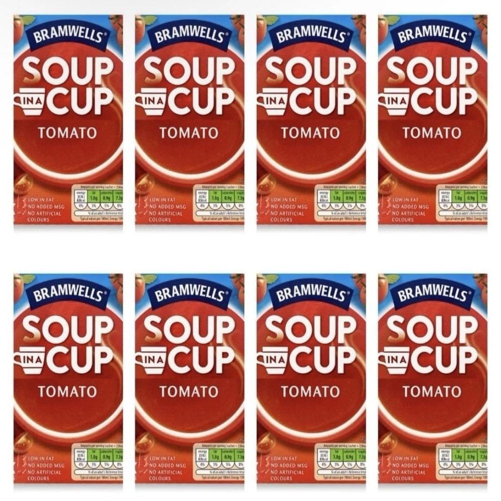 Bizzal Bramwells Tomato Soup in a Cup, Low Fat, Instant Soup Sachets, 32 Pack
