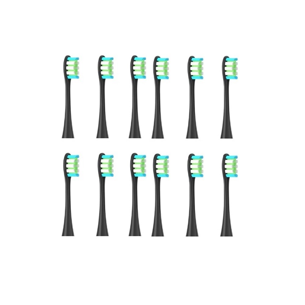 12PCS Replacement Tooth Brush HeadsCompatible for Oclean X/X PRO/ Z1/ F1/ One/Air 2 /SE Soft Toothbrush Cleaning(12pcs Black)