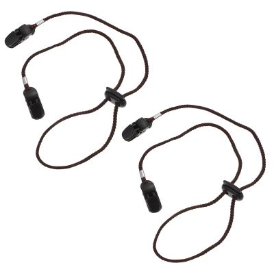 UPKOCH Hat Strap Clips Multi-Function Adjustable 2Pcs Outdoor Cap Retainers with Cord Locks for Sports and Cycling Brown