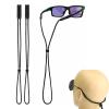 3PCS Adjustable Eyeglass Strap,Non-Slip Glasses Chain,Glasses Straps,with Silicone Non-Slip Buckle,Nylon Eyeglasses Fixing Chain,for Going Out,Sports,Reading(Black) view 1