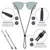 3PCS Adjustable Eyeglass Strap,Non-Slip Glasses Chain,Glasses Straps,with Silicone Non-Slip Buckle,Nylon Eyeglasses Fixing Chain,for Going Out,Sports,Reading(Black) view 2