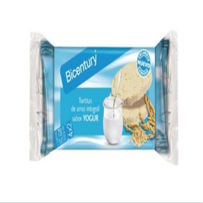 Bicentury Whole Grain Rice Cakes with Yogurt Flavor, 150g, Individually Wrapped Crispy Thins, High Fibre Snack, Pack of 4