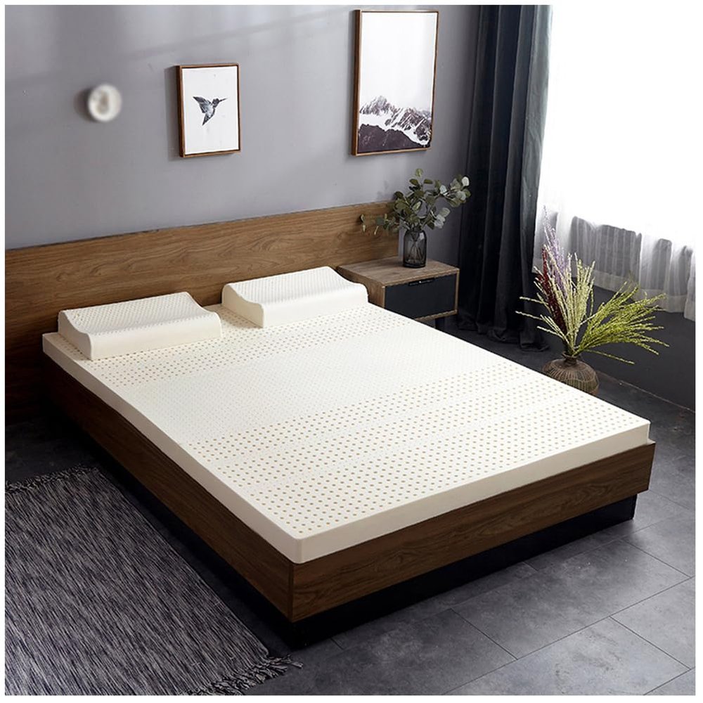 100% Natural Latex Mattress 10cm Thick 220x200cm Comfort & Support for Back Hips Shoulders & Knees Soothing Pressure Point Relief for Restful Sleep