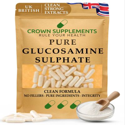 Pure Glucosamine Sulphate Capsules | Clean Supplements | Crown Supplements UK (90 Capsules)