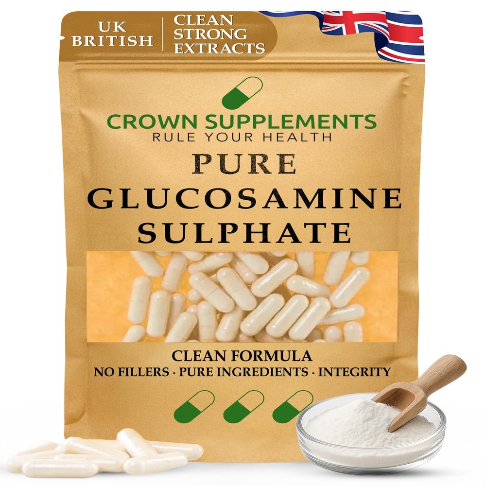 Pure Glucosamine Sulphate Capsules | Clean Supplements | Crown Supplements UK (90 Capsules)