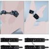 12 Pcs Leather Fitness Set Accessory With Smooth Surface TextureProtective Training Accessory For Power ExerciseCouple GiftBlack view 4
