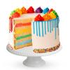 Patisserie Valerie Rainbow Celebration Cake 5 Layer Vanilla Sponge with Rainbow Cream Filling, Swiss Meringue Buttercream, Funfetti Sprinkles & Chocolate Drip Birthday Cake Delivery Vegetarian view 1