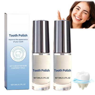 2Pcs Tooth Polish,Natural Teeth Whitening Paint,Portable & Long-Lasting Tooth Polish,Fast and Effective Teeth Stain Removal,Portable & Easy to Use,Gentle Whitening Care