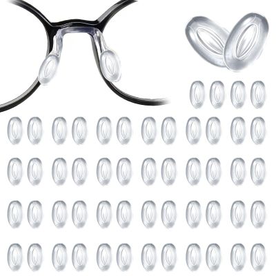 27 Pairs Push-in Silicone Glasses Nose Pads, Anti-Slip Soft Spectacle Insertable Nose Pads, Comfort Grips for Eyeglasses Sunglasses and Plastic Frames (Clear)