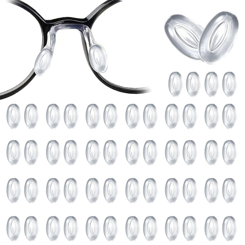 27 Pairs Push-in Silicone Glasses Nose Pads, Anti-Slip Soft Spectacle Insertable Nose Pads, Comfort Grips for Eyeglasses Sunglasses and Plastic Frames (Clear)