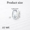27 Pairs Push-in Silicone Glasses Nose Pads, Anti-Slip Soft Spectacle Insertable Nose Pads, Comfort Grips for Eyeglasses Sunglasses and Plastic Frames (Clear) view 2