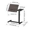 Adjustable Overbed Table with Wheels Mobile Hospital Bedside Desk Portable Laptop Stand for Bedroom Living Room & Hospital Use Yellow Color view 2
