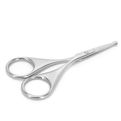 FreshCart Basics Rounded Tip Scissors Elegant Stainless Steel Nose Hair Trimmer for Beard Grooming, Ideal for Men and Women, 1 Pc (MJ-WB010)