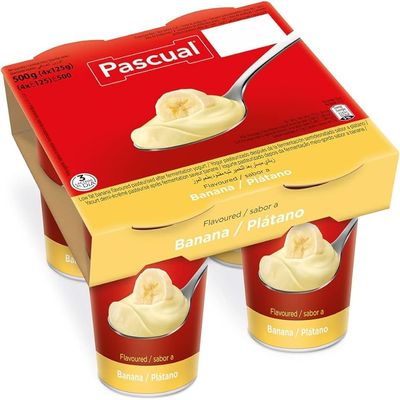 Pascual Original Fruit Yogurt Macedonia 4 x 125 g Pack of 4 Creamy Yogurts with Mixed Fruit