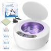 49KHz Ultrasonic Retainer Cleaner,180ml Ultrasonic Cleaner Machine,Portable Ultrasonic Tooth Cleaner with 5 Timer Modes for Retainers,Jewellery,Glasses,Dentures,Rings,Aligners,Braces,Watches Use view 1