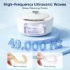 49KHz Ultrasonic Retainer Cleaner,180ml Ultrasonic Cleaner Machine,Portable Ultrasonic Tooth Cleaner with 5 Timer Modes for Retainers,Jewellery,Glasses,Dentures,Rings,Aligners,Braces,Watches Use view 3