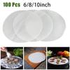 100pcs Round Baking Paper Liners for Oven Air Fryer Microwave Cheesecake Pan Springform Pan and Cooking Steamers Heat Resistant (6 in) view 4