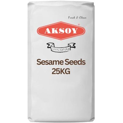 Aksoy Premium Sesame Seeds 25KG| 100% Natural, Fresh & GMO-Free Ideal for Cooking, Baking, Salads, Bread & Garnishing | Vegan & Versatile Kitchen Essential