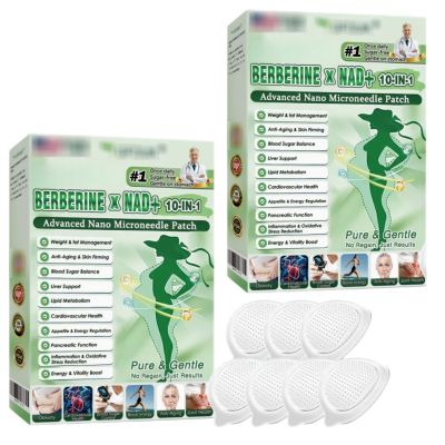 Moringa 10 in 1 Slimming Patches, Advanced Nano Microneedle Patch Nano Microneedle Slimming, Natural Ingredients, Easy to Apply, Invisible Under Clothes, Ideal for Men and Women