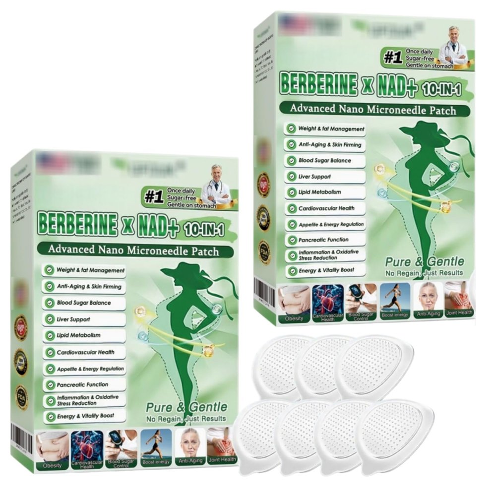 Moringa 10 in 1 Slimming Patches, Advanced Nano Microneedle Patch Nano Microneedle Slimming, Natural Ingredients, Easy to Apply, Invisible Under Clothes, Ideal for Men and Women
