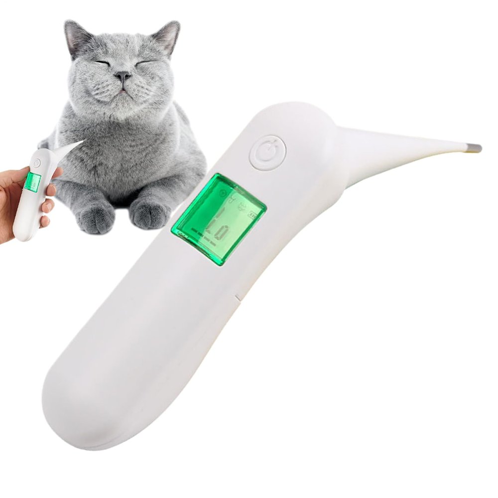 Pet Thermometer - Temperature Meter for Cat - Digital Animal Thermometer for Dogs Cats and Livestock, Non-Contact Fast Reading with LCD Screen, 32C-45C Range for Home Vet and Farm Use