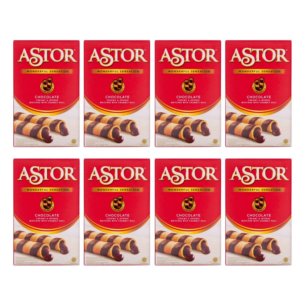 Astor Chocolate Wafer 40g x 8 Packs | Crispy & Creamy Snack