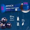 Amacx Fruit Chew - Energy Chews For Running, Cycling, Hiking & Endurance - 30g Carbs, 100mg Sodium - Energy Bars - Pack of 3 x 38g Bar (Cassis) view 2