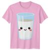 A Glass of Milk Makes Everything T-Shirt Kawaii Dairy Beverage for Him and Her L Light Pink view 1