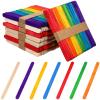 PRETYZOOM 400pcs Wooden Craft Sticks Assorted Colour Small Ice Cream Sticks Safe for Use Can Be Painted for Dessert Making and Construction Projects view 1