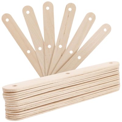 UKCOCO 50pcs Natural Wood Ice Cream Sticks with 3 Holes, Wooden Ice Pop Sticks for Crafting and DIY, Suitable for Ice Lollies and Homemade Ice Pop in Arts and Crafts