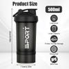 Alaoo Protein Shaker Bottle, 2Pcs Shaker Protein Shakes with Mix Ball Pill Organizer and Storage, Sports Water Bottle for Sports People Fitness Enthusiasts in Gym and Outdoor, Black and Green view 2