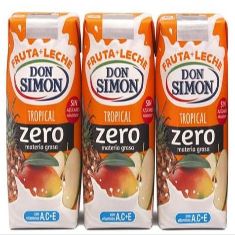 Tropical Fruit & Milk Zero Sugar Drink 3 x 330 ml Don Simon Pack of 4 (12 Bottles)