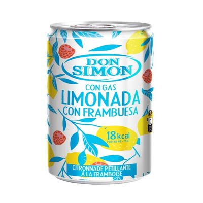 Sparkling Raspberry Lemonade 330 ml Cans Don Simon Pack of 8 | Refreshing Carbonated Soft Drink