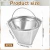 2 Pack Coffee Filter Compatible with Cuisinart Coffee Maker 304 Stainless Steel Permanent Cone Coffee Filters Reusable Cone Filters for Cuisinart DCC 1200P1 3200NAS 3400NAS view 3