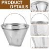 2 Pack Coffee Filter Compatible with Cuisinart Coffee Maker 304 Stainless Steel Permanent Cone Coffee Filters Reusable Cone Filters for Cuisinart DCC 1200P1 3200NAS 3400NAS view 4