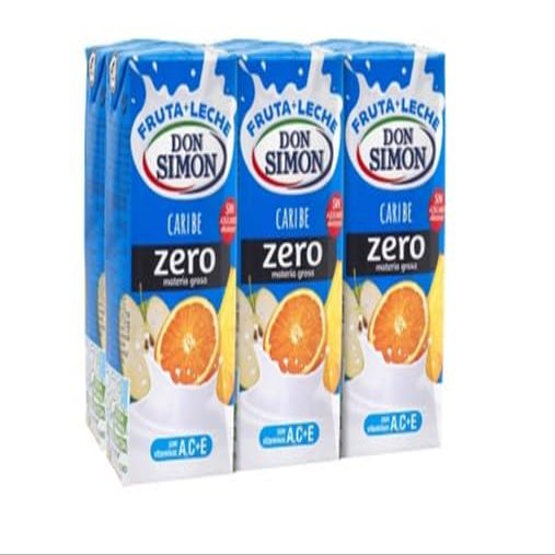 Zero Fruit & Milk Caribbean Drink 6 x 200ml Don Simon Pack of 4 | No Added Sugar | Tropical Fruit Flavour