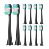 10 Pieces Brush Head,Compatible for Aquasonic,Series Electric Toothbrush(Black)