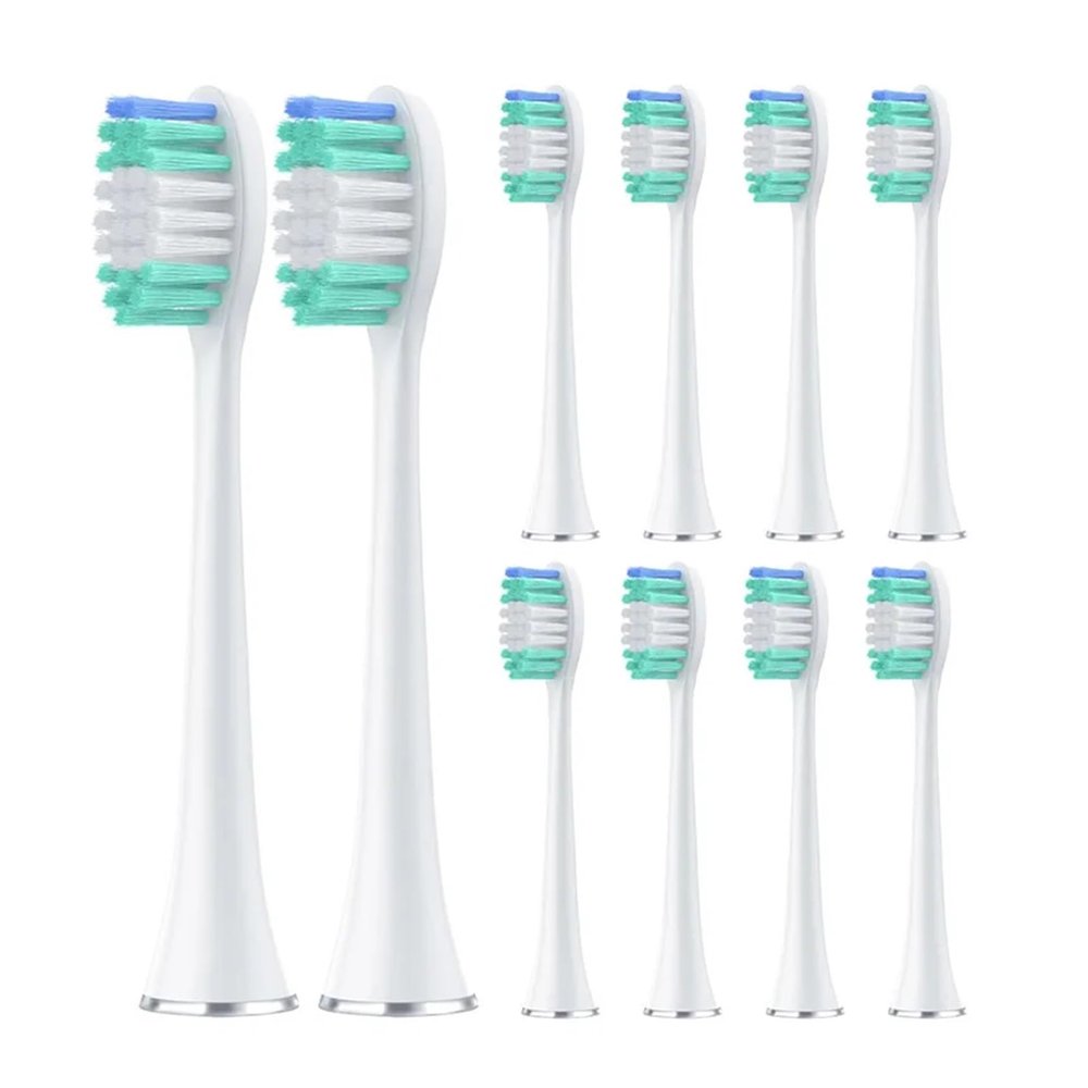 10 Pieces Brush Head,Compatible for Aquasonic,Series Electric Toothbrush(White)