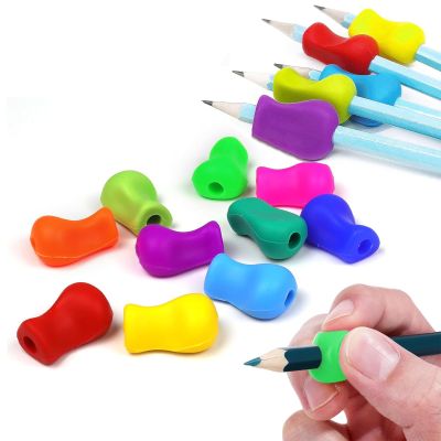 10 Pcs Pencil Grips for Children,Silicone Pen Grip,Easy Gripping Writing Aid Grips,Ergonomic Corrector Writing Aid Tool,Perfect for Kids Adults Students Toddlers and Preschoolers (Random Colours)